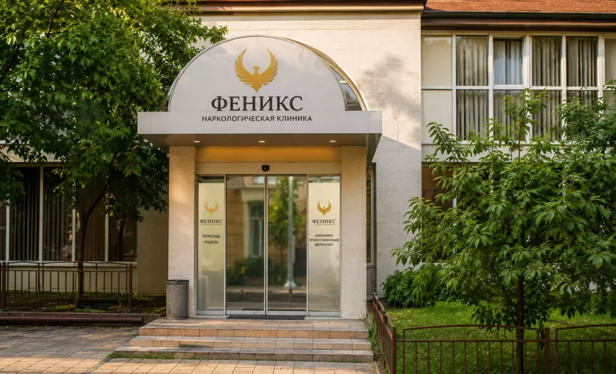 Вход в наркологическую клинику «Феникс» в Катайске